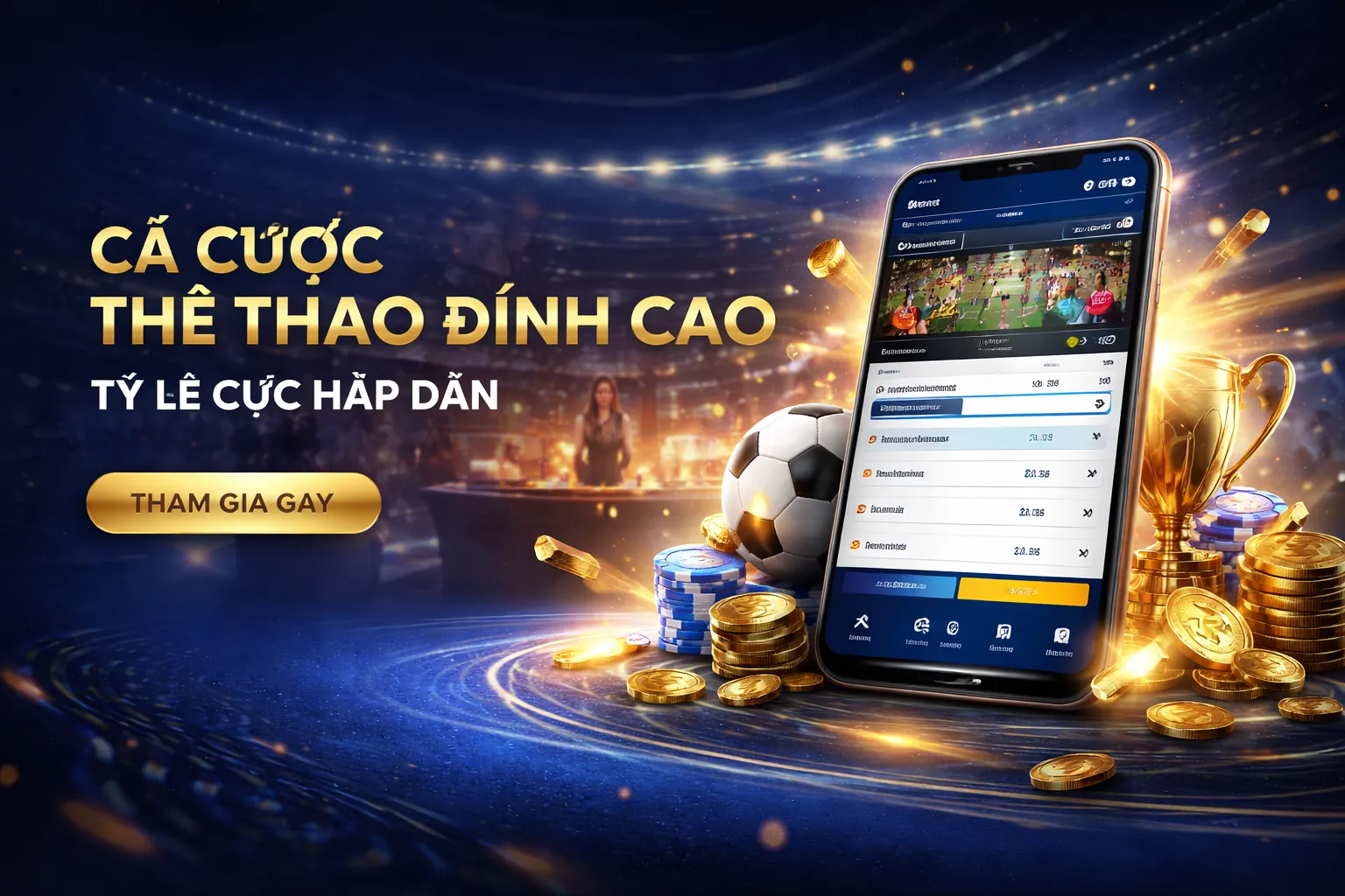 Hình ảnh sân vận động thể thao với logo bwin